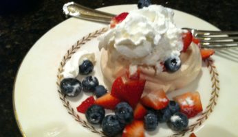 Pavlova, Berries and Whipped Cream