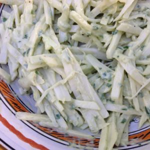 CSA Challenge: Kohlrabi Slaw with Avocado Dressing